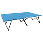 ZNTS Two Person Folding Sun Lounger Blue Steel 310352