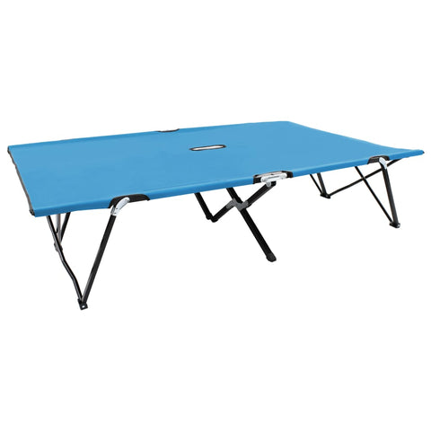 ZNTS Two Person Folding Sun Lounger Blue Steel 310352