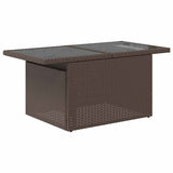 ZNTS 10 Piece Garden Sofa Set with Cushions Brown Poly Rattan Acacia 3326225