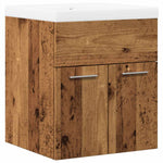 ZNTS 2 Piece Bathroom Furniture Set Old Wood Engineered Wood 3328581