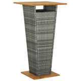 3 Piece Garden Bar Set Grey Poly Rattan&Solid Wood Acacia 3187726
