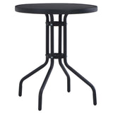 Garden Table Black Powder coated steel 80 cm Durable 47253