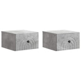 Wall-Mounted Bedside Cabinet with Drawer 2 pcs Concrete Grey 898092