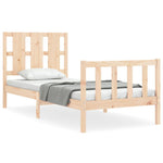 ZNTS Bed Frame without Mattress 90x190 cm Single Solid Wood Pine 3192196