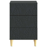 Bedside Table Black 43 x 39.5 x 66.5 cm Engineered Wood 895016