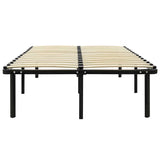 Bed Frame Black Metal, poplar wood Double Heavy Weight Endurance 284682