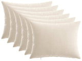 Throw Pillow 6 pcs HEERLEN Cream 50 x 50 cm Chenille Fabric 927092