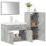 ZNTS 4 Piece Bathroom Furniture Set Concrete Grey Engineered Wood 3324902