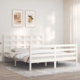 Bed Frame without Mattress White 160x200 cm Solid Wood 3193997