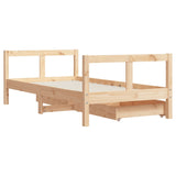 Kids Bed Frame with Drawers 80x160 cm Solid Wood Pine 834414