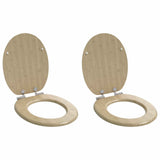 Soft-Close Toilet Seat 2 pcs Light Bamboo Color 44 x 38 cm 3414532