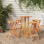 5 Piece Folding Bar Set Solid Wood Teak 3100778