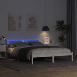 Bed Frame with Headboard White 150 x 200 cm Solid Pine Wood 872816