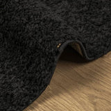 Shaggy Rug PAMPLONA High Pile Modern Black 160x160 cm 375280