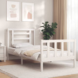 Bed Frame without Mattress White Small Single Solid Wood Pine 3192842