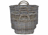 Planter Basket with Storage 3 pcs Kubu Grey Kubu Rattan 42020955
