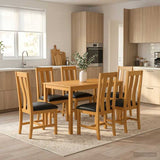 Dining Set 7 pcs Black Solid Oak Wood 3430261