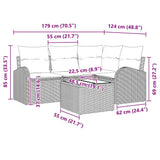 Garden Sofa Set Grey Poly Rattan 3346029