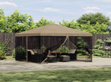 Garden Gazebo with Sidewalls 3 x 3 m Beige Polyester and Steel 900337