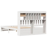 Bookcase Bed without Mattress White 140x190cm Solid Wood Pine 3322412
