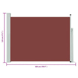 ZNTS Patio Retractable Side Awning 120x500 cm Brown 48393