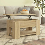 Coffee Table Sonoma Oak 79x49x41 cm Engineered Wood 809713