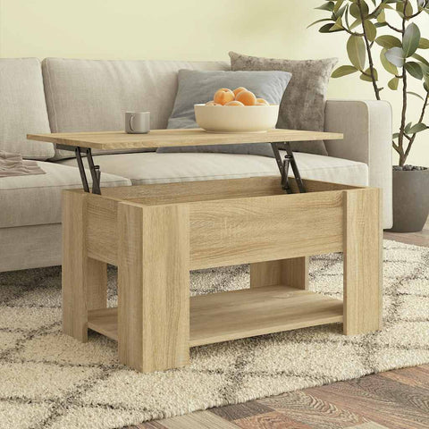 Coffee Table Sonoma Oak 79x49x41 cm Engineered Wood 809713