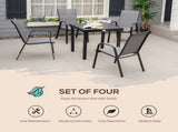 Set of Four Stackable Mesh Seat Chairs - Dark Grey T3398P325348