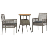 Garden Dining Set 3 pcs Grey Poly rattan 3334953