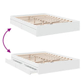 Bed Frame with Drawers without Mattress White 160x200 cm 3280643