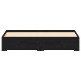 Bed Frame with Drawers Black oak 180 x 200 cm Engineered wood 3333962