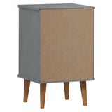 ZNTS Bedside Cabinet MOLDE Grey 40x35x65 cm Solid Wood Pine 350500