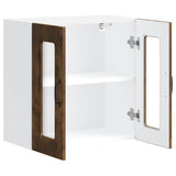 Kitchen Wall Cabinet with Glass Door Kalmar Smoked Oak Engineered Wood 853672