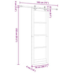 Sliding Door Manual Natural and black 78 x 232 cm 3333502