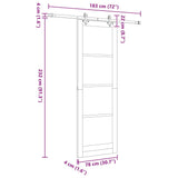 Sliding Door Manual Natural and black 78 x 232 cm 3333502