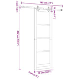 Sliding Door ORKDAL White and Black 78 x 232 cm 3332164