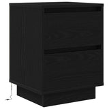 ZNTS Bedside Cabinet with LED Lights Black 38x34x50 cm 861285