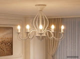 Chandelier E14 Metal Antique White 52 x 47 cm 42053774