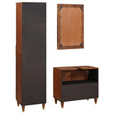 Bathroom Cabinet 3 pcs Brown and Black Solid Mango Wood 3310172