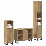 Bathroom Furniture Set with Storage 3 pcs Brown Engineered wood 3378511