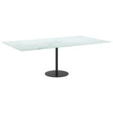 Table Top White 120x65 cm 8mm Tempered Glass with Marble Design 322260