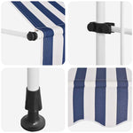 Manual Retractable Awning 250 cm Blue and White Stripes 43221