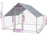 Outdoor Chicken Cage 2x2x1.92 m Galvanised Steel 170494