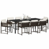 Garden Dining Set 9 pcs Brown Poly Rattan 3380756