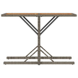 3 Piece Bistro Set with Cushions Grey Poly Rattan 365067