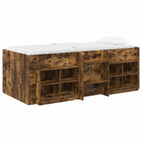 Loft Bed Frame with Cabinet 3 pcs Smoked Oak Engineered Wood 3423434