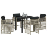 Garden Dining Set 5 pcs Light Grey Poly Rattan 3380789
