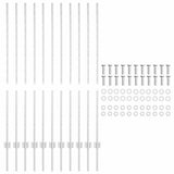 Embedded Fence Post 11 pcs Silver 180 cm Powder-Coated Steel 42006301