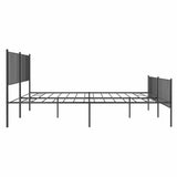 Metal Bed Frame without Mattress with Footboard Black 193x203cm 350888