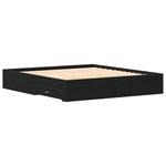 Bed Frame with Drawers Black oak 180 x 200 cm Engineered wood 3333962